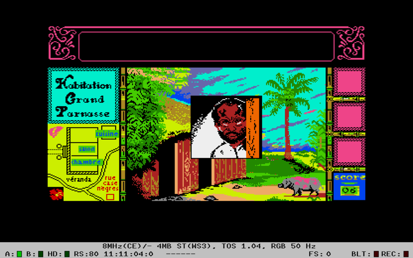 Fig. 12 Screen capture from *Méwilo*, Atari, French version.