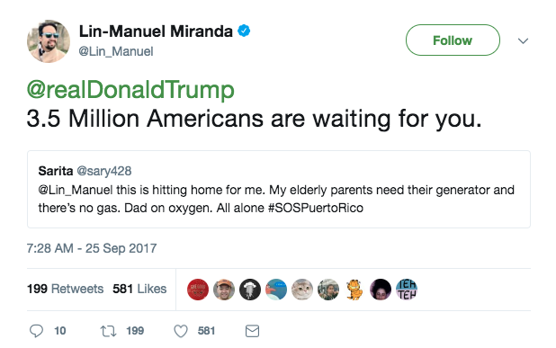 Figure 41. Miranda on Trump\'s response to Hurricane María.