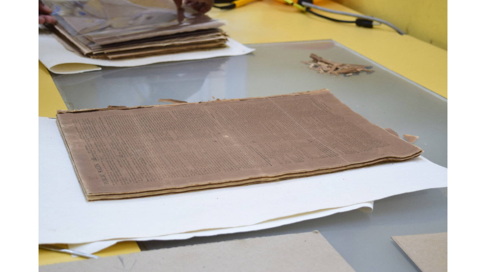 Disbinding the *Mercury* in the Conservation Department, Barbados Archives