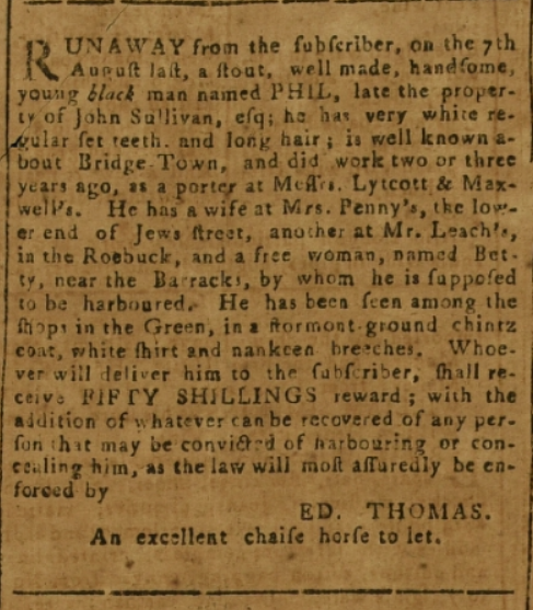 Runaway-slave ad, 14 April 1807.
