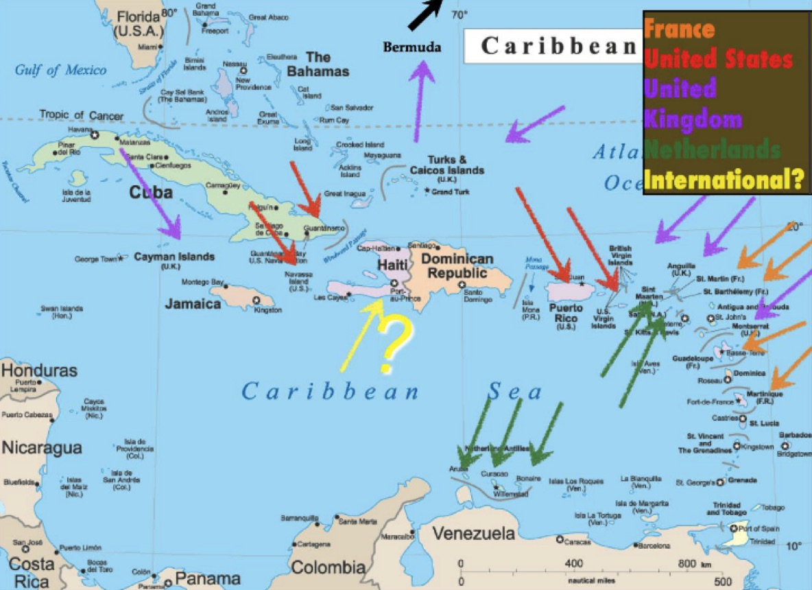 Map of the Caribbean