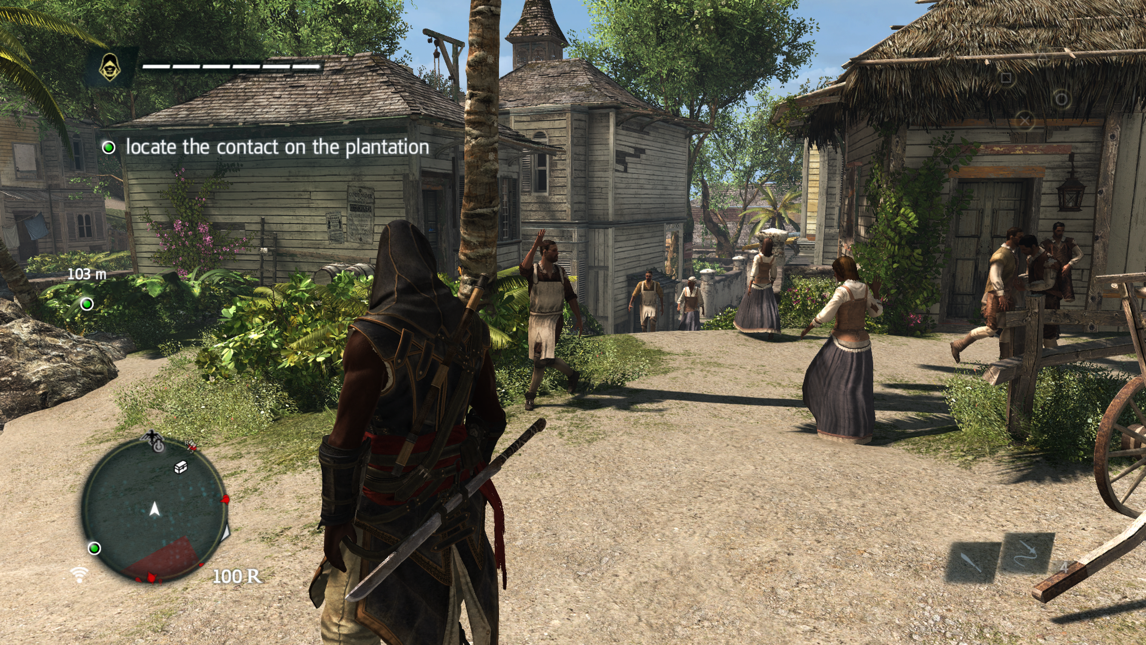 Gameplay screenshot from Freedom Cry with Adewalé in the foreground