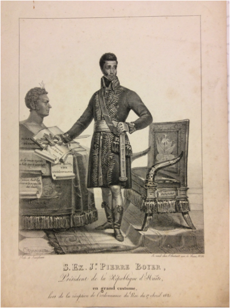 Engraving by Barincou of Boyer in full dress uniform
for a royal reception, 17 April 1825.