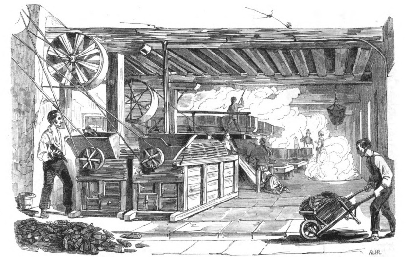 "Intérieur de la Sucrerie de betteraves de Château Freyes, près de Villeneuve-St.-Georges," *L