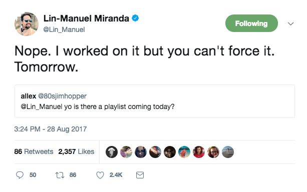 Figure 35. Miranda\'s \'Nope\' response to a playlist request.