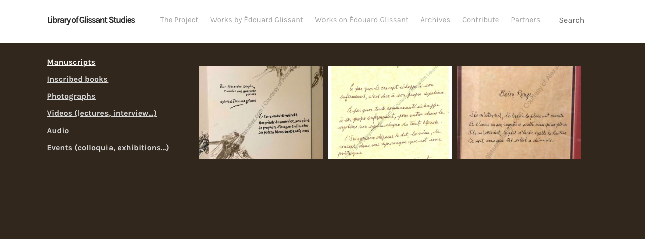 Works by Édouard Glissant: Manuscripts