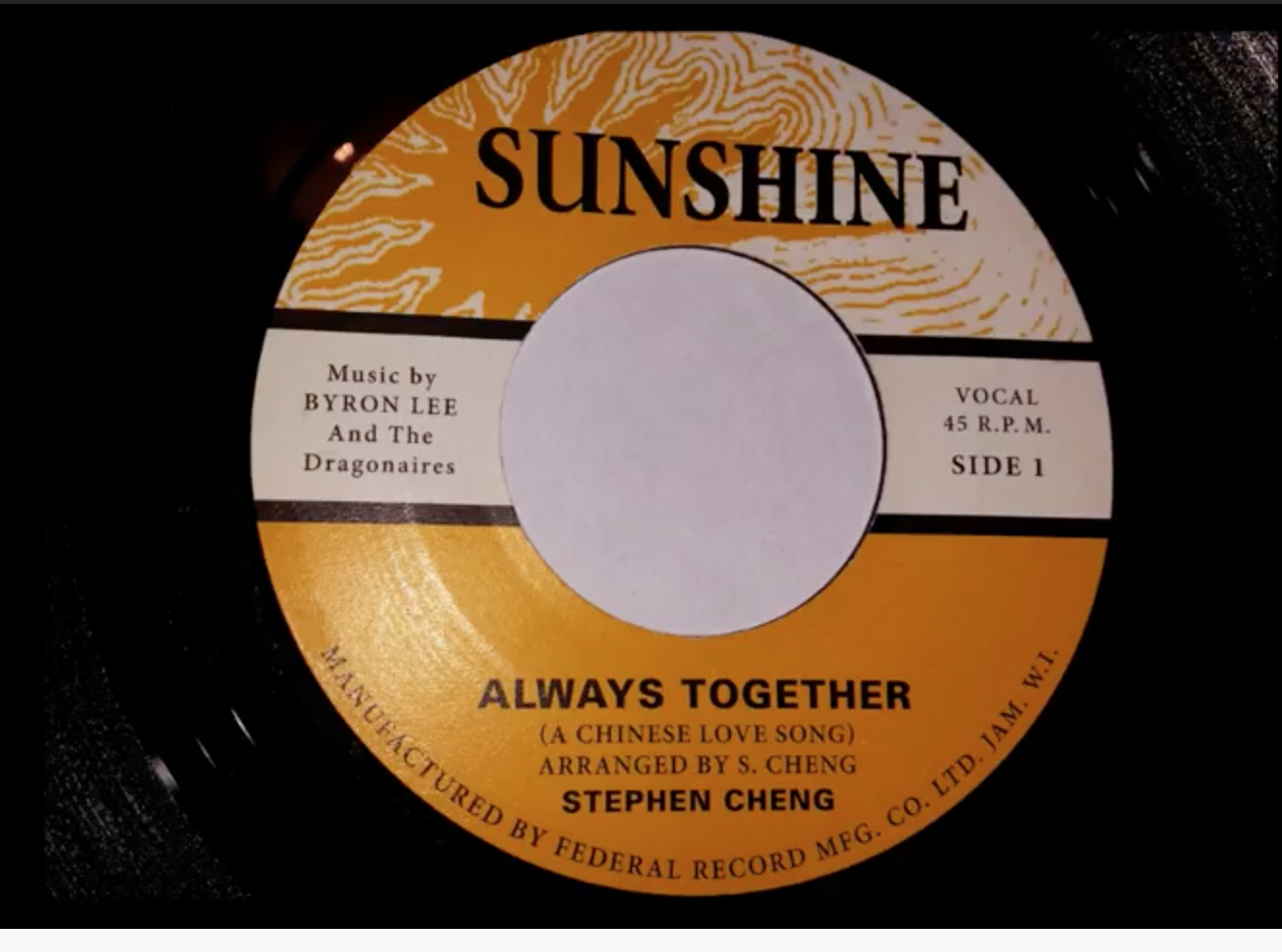 Images of 45rpm records sometimes used over the track of Stephen Cheng's \