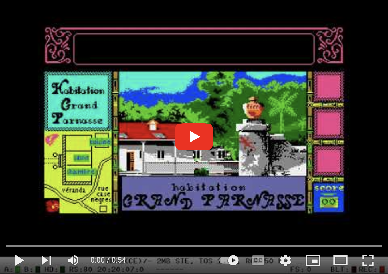 Gameplay from very early in *Méwilo*, German version, Atari system, played on Hatari.