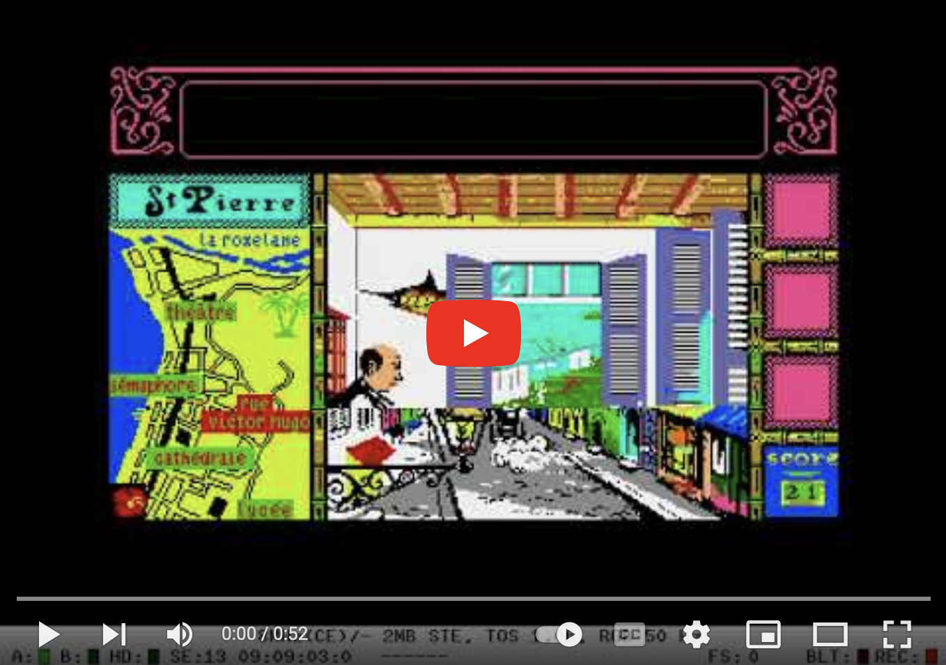 Clip 4. Gameplay from early in *Méwilo*, French version, Atari system, played on Hatari.