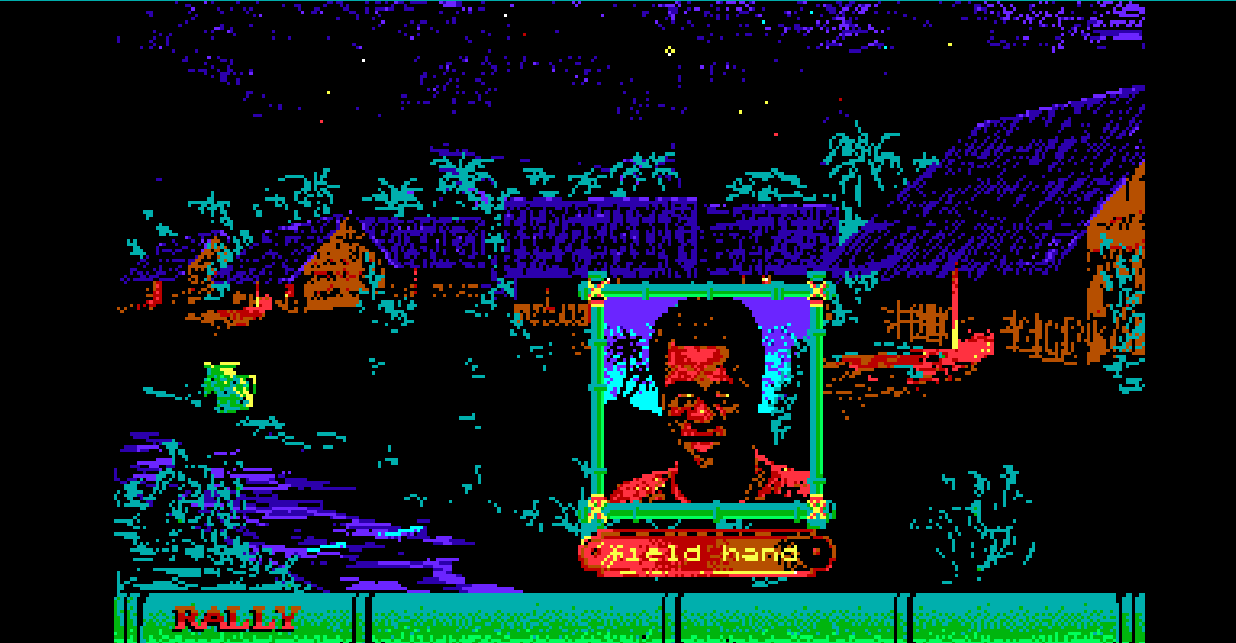 Screen captures from the English version of the game showing the face of a man