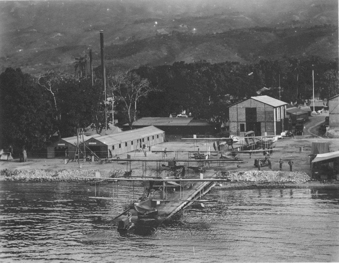 U.S. Navy Curtiss HS-2Ls and other airplanes in Haiti, circa 1919
