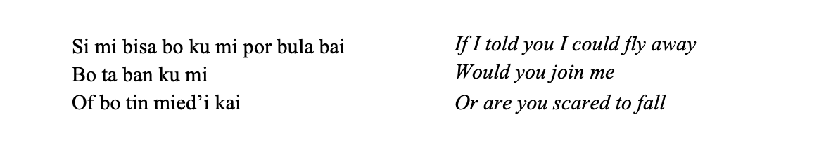 Excerpt from the song 'Dinapano'.