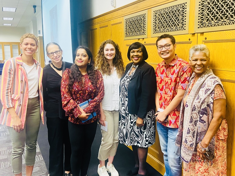 Nydia Thomas and Diana Garvey Macias with students and instructor at Memory Lane Symposium